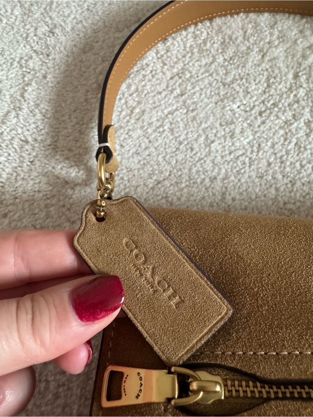 Coach Chain Tabby Shoulder Bag Sand Suede - NWOT - Picture 8 of 8